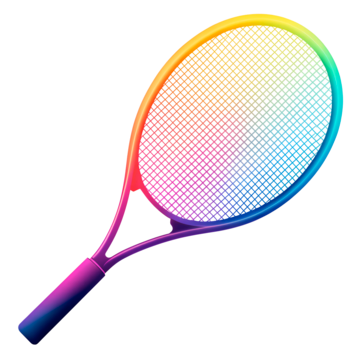 racket in ombre ROYGBV colors 